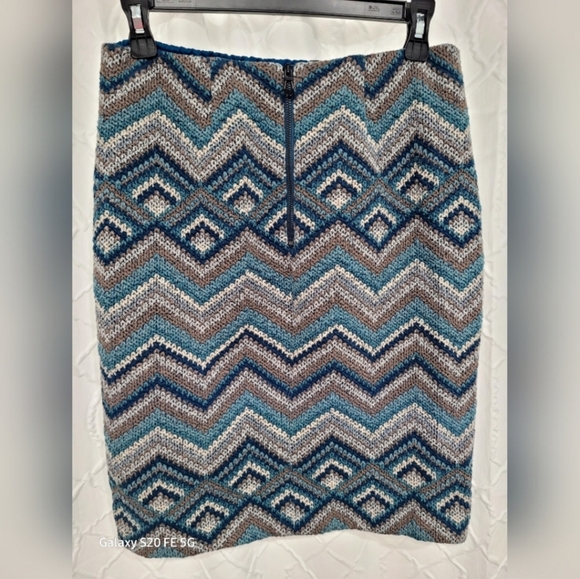 Etcetera New Quebec Chevron Geometric Sweater Knit Pencil Skirt Eccoci Carlisle - Picture 2 of 5